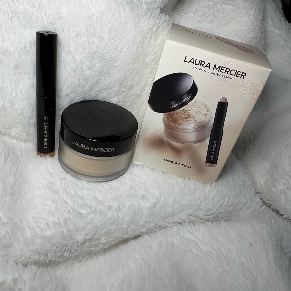 laura mercier Translucent Setting Powder& Cavier eyeshadow Stick in Rosegold